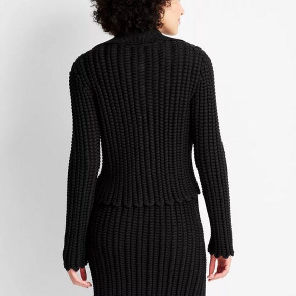 Jenee Naylor Braided Button Front Cardigan NWT Black Size MEDIUM - Picture 2 of 10